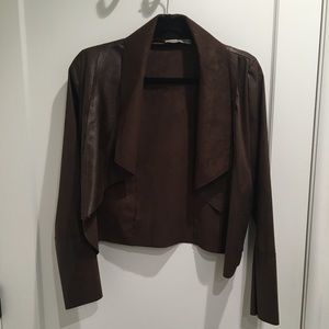 Gigi Moda Brown Leather Vegan Blazer